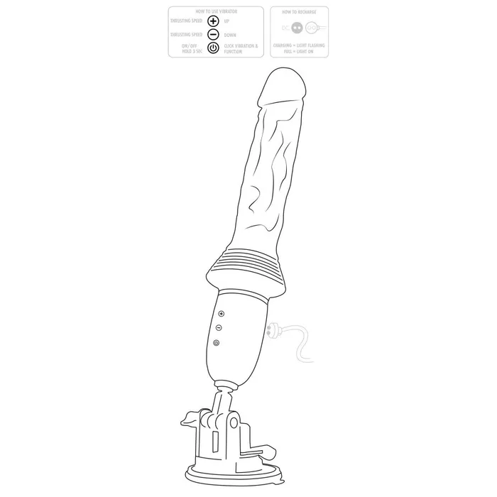 2 in 1 Vibrator and mini sex machine with Magnum Opus Pro remote ToyJoy Female Sex Toys