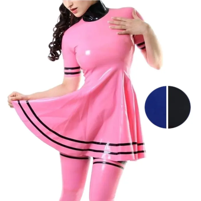 House of Dasein Dildos Womens Costumes Women Latex Rubber Solid Colour Dress Back Zip Custom Handmade Clothing