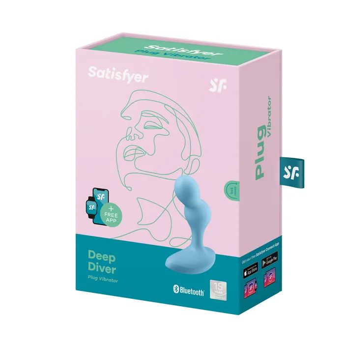 Anal Deep Diver Plug Vibrator Light Blue Satisfyer Anal Deep Diver Plug Vibrator Light Blue Satisfyer