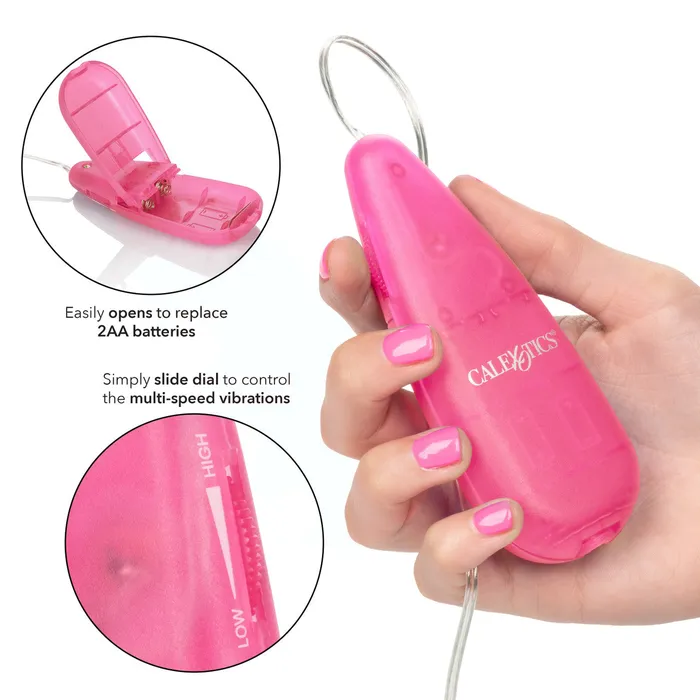 Calexotics CLASSIC CLIT KISSER Powerful Bullet Vibrator with Flickering Tongue and Remote Control CalExotics Female Sex Toys