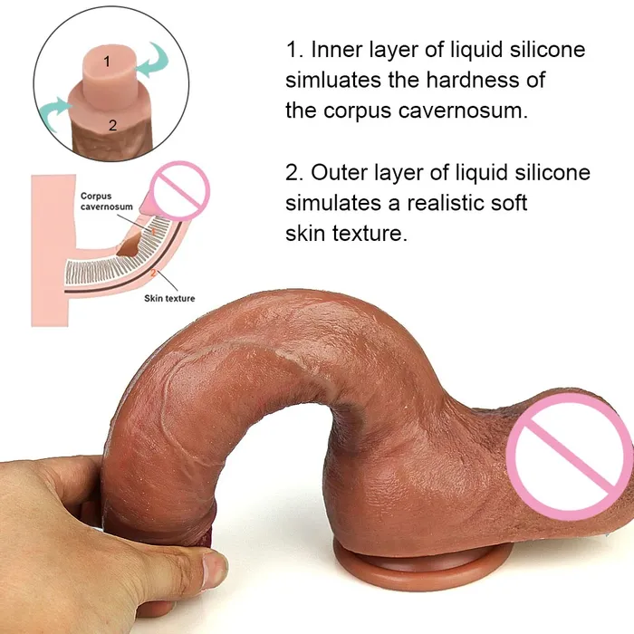 EVEs SECRETS Skin Feeling Realistic Dildos DoubleLayer Silicone Masturbator Male Sex Toys
