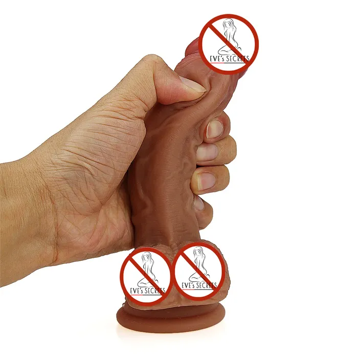 EVEs SECRETS Skin Feeling Realistic Dildos DoubleLayer Silicone Masturbator Male Sex Toys