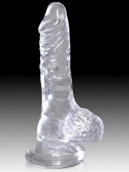 King Cock Clear 4 in Cock with Balls Calvista Dildos
