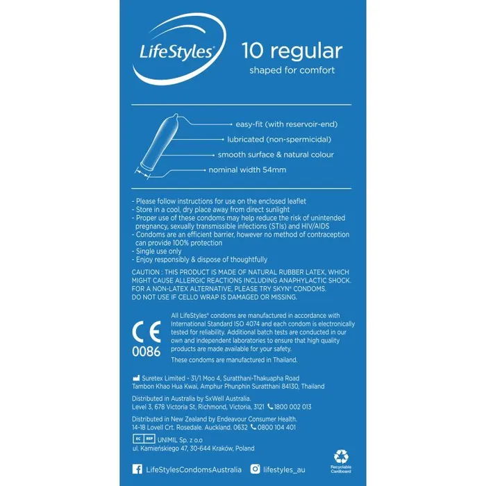 Lifestyles Regular Condoms 10 LifeStyles Female Sex Toys